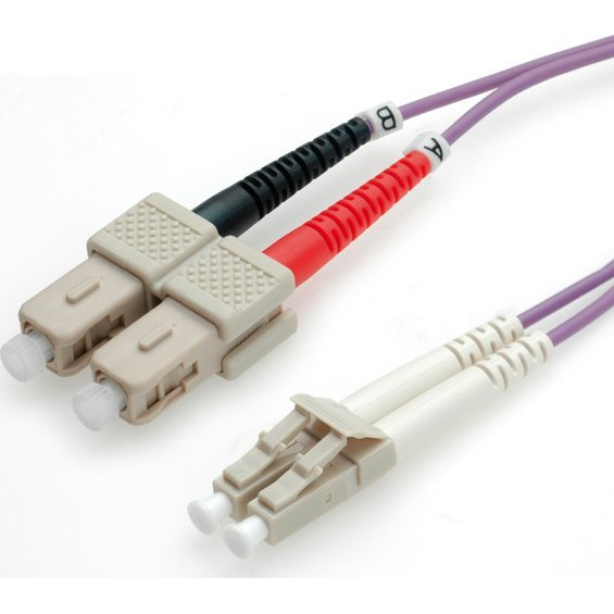 Value 21.99.8760 Üvegszál LWL Csatlakozókábel [1x LC dugó - 1x SC dugó] 50/125 µ Multimode OM4 0.50 m