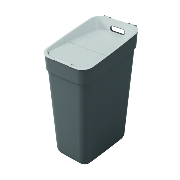 Cubo De Reciclaje Con Doble Apertura Ready To Collect 30l 24x36x55 Cm Curver. Gris