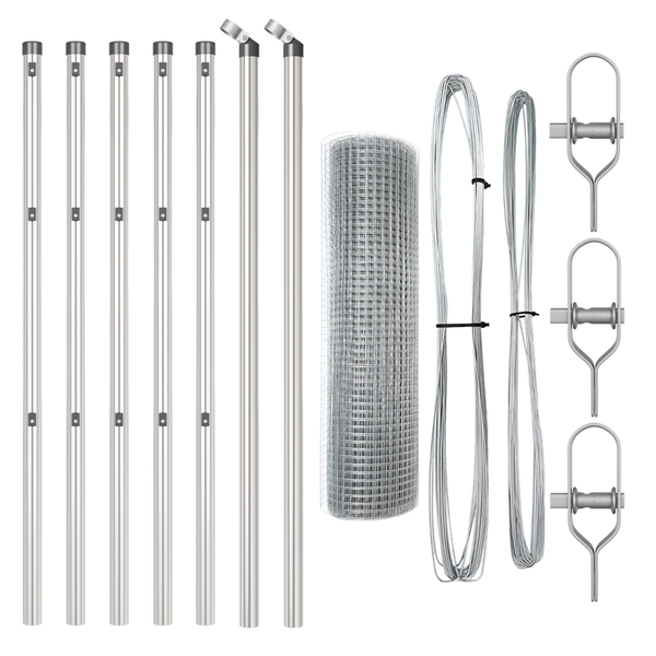 Kerítésoszlop Készlet 2-es Csomag Galvanizált Acél 10 x 0.5 m