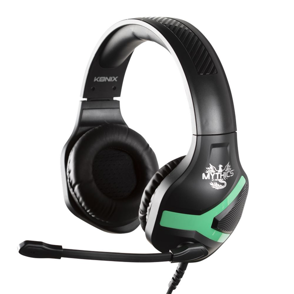 Konix 61881110850 hovedtelefoner/headset Ledningsført Spil Sort, Grøn