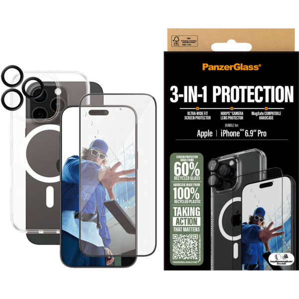 Sada PanzerGlass 3v1 pro iPhone 16 Pro Max, Pouzdro, Sklo, Ochrana