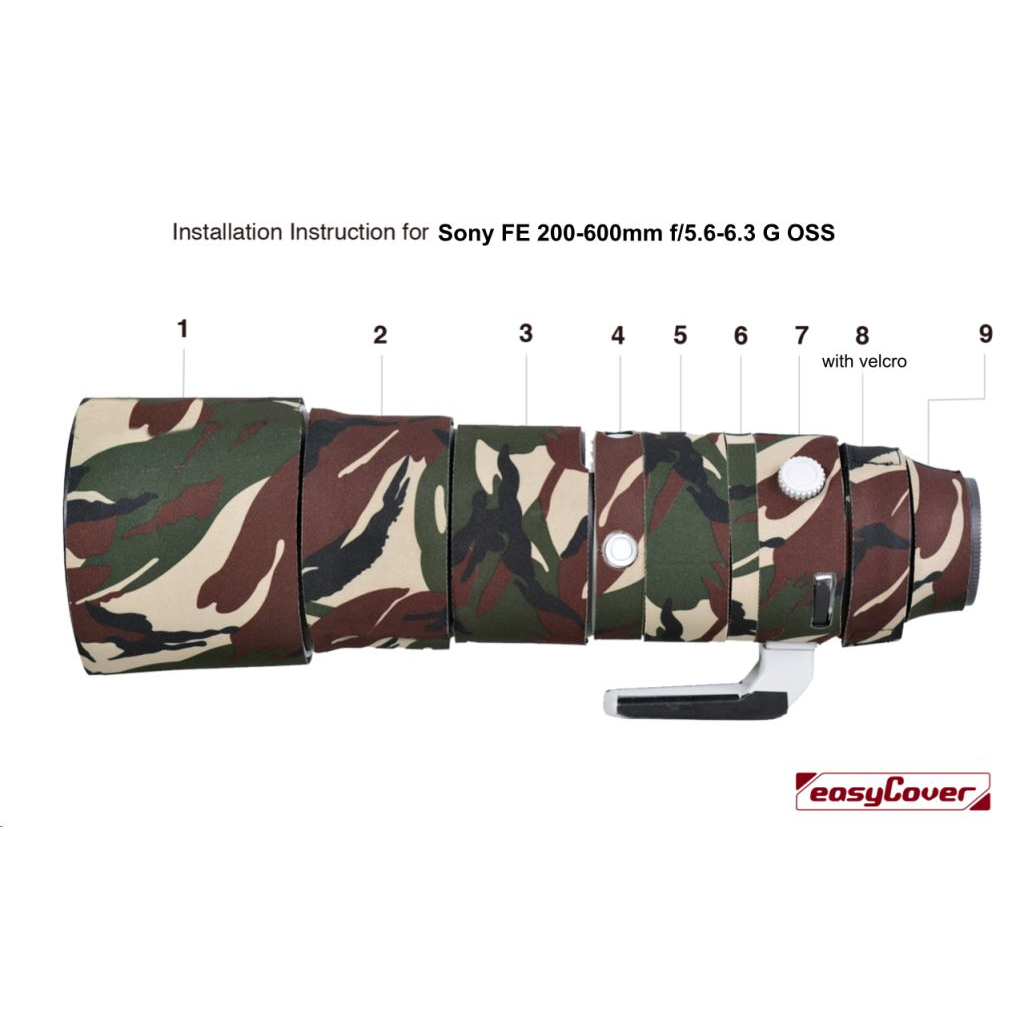 easyCover Lens Oak Sony 200-600 zöld terepszínű (LOS200600GC) (LOS200600GC)