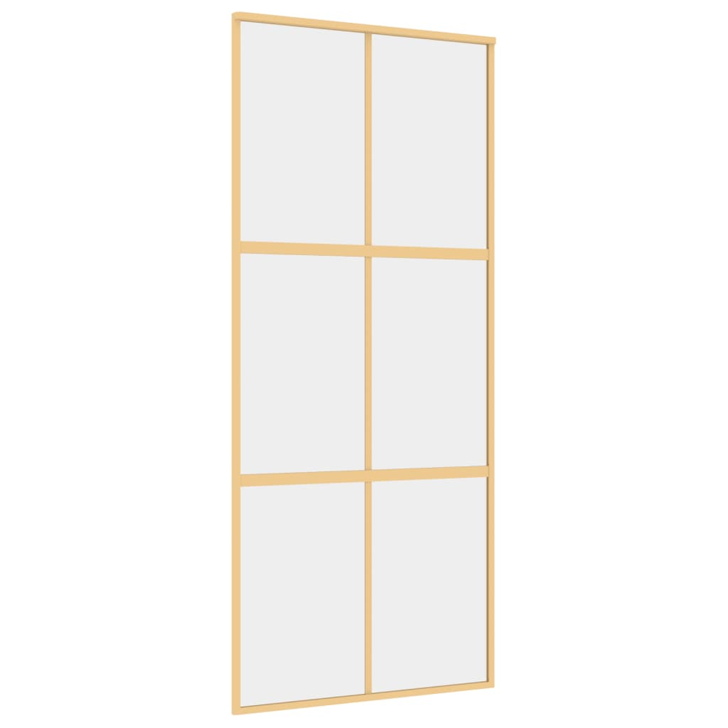 aranyszínű átlátszó ESG üveg és alumínium tolóajtó 90 x 205 cm (155155)