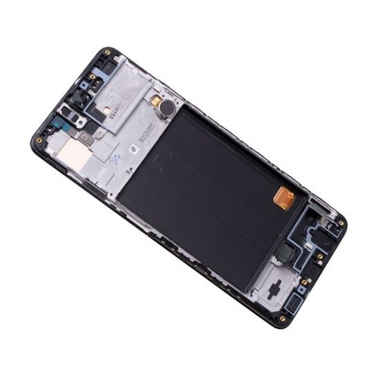 Samsung A515 Galaxy A51 kompatibilis LCD modul, OEM jellegű, fekete (GH82-21669A) (GH82-21669A)