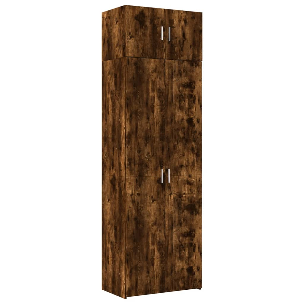 füstös tölgy színű szerelt fa tárolószekrény 70 x 42,5 x 225 cm (3281326)