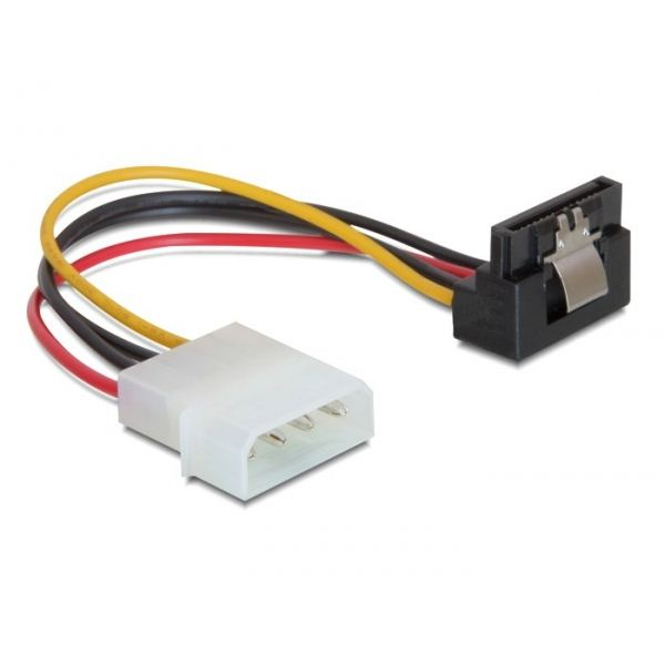 DeLock DL60121 4 tűs Molex -> 15 pin SATA female HDD (fém kapoccsal, derékszögű) hálózati kábel (DL60121)
