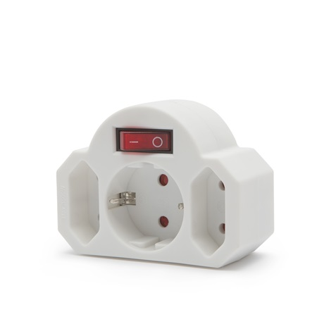 DELIGHT 230V 10A FÖLDELT KAPCSOLÓS 1+2-ES ELOSZTÓ (05674)