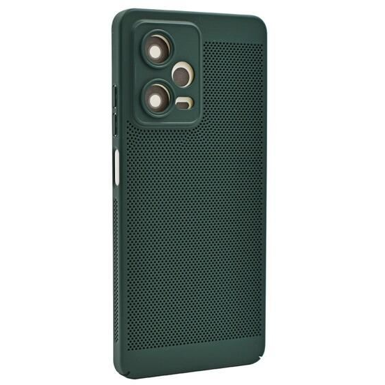 Gigapack Xiaomi Redmi Note 12 Pro 5G légáteresztő, lyukacsos műanyag tok sötétzöld (GP-142666) (GP-142666)