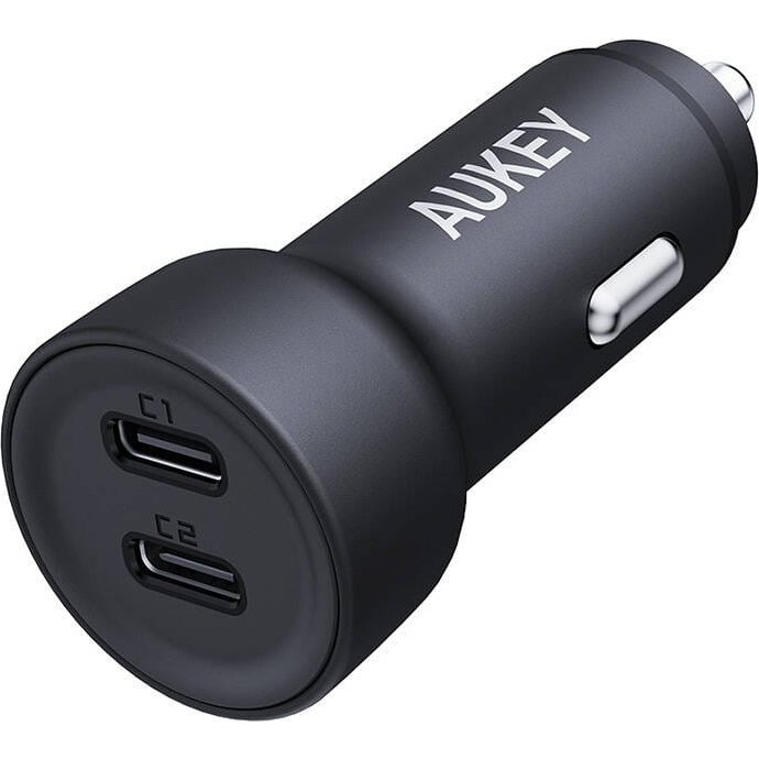 Wall charger Aukey CC-Y23, 2xUSB-C, 65W (black) (CC-Y23)