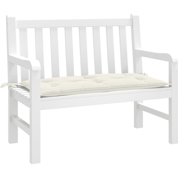 melange krémszínű szövet kerti padpárna 100 x 50 x 7 cm