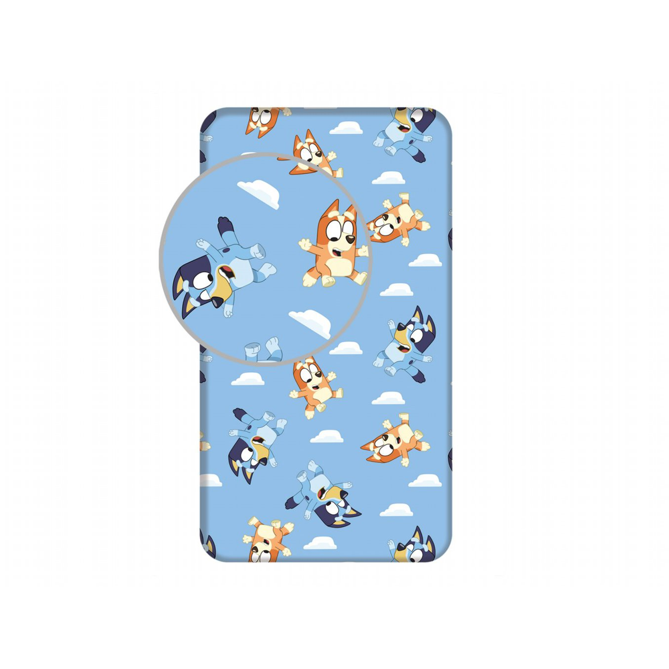 Jerry Fabrics lepedő, Bluey 004, 90 × 200 × 25 cm (8592753041505)