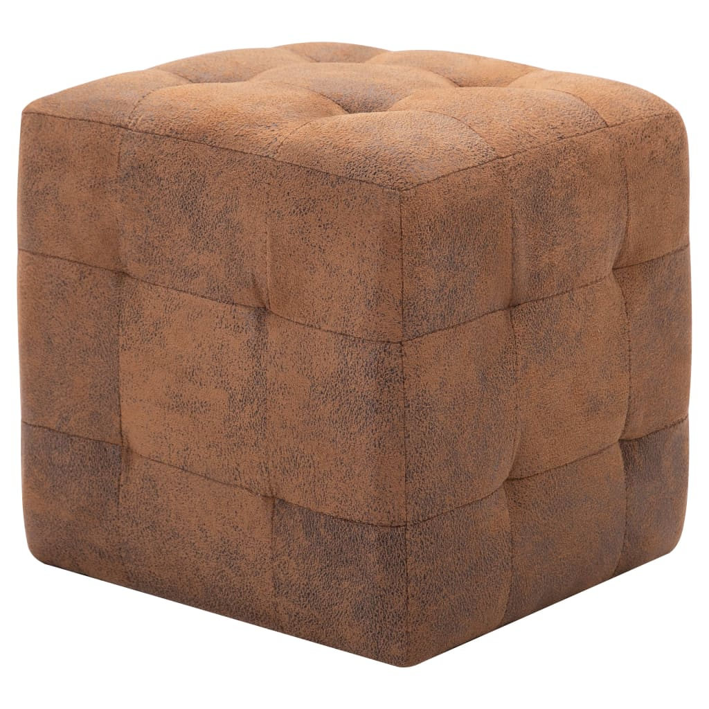 2 db barna művelúr éjjeliszekrény 30 x 30 x 30 cm (249014)