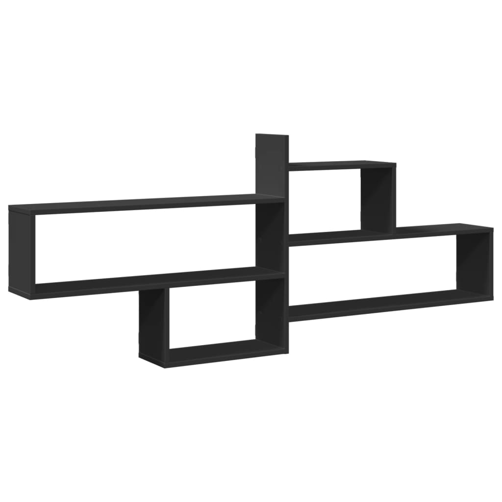 fekete szerelt fa fali polc 167,5 x 18 x 68 cm (853318)