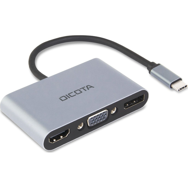 Dicota D32064 USB-C apa - HDMI/DisplayPort/VGA/USB-A/USB-C anya Adapter