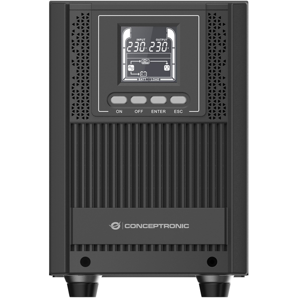 Conceptronic ZEUS52ES2K UPS-enhed Dobbeltkonvertering (online) 2 kVA 1800 W 4 AC stikkontakt(er)
