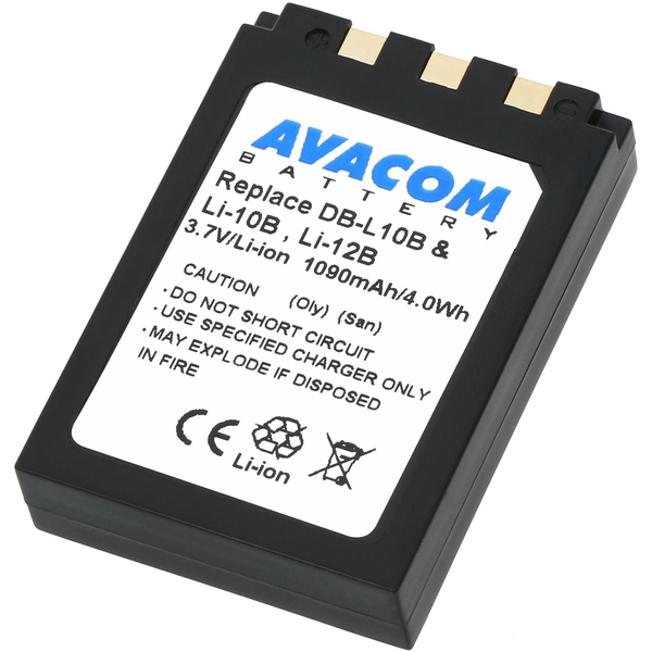 AVACOM az Olympus LI-10B, LI-12B Li-ion 3.7V 1090 mAh számára