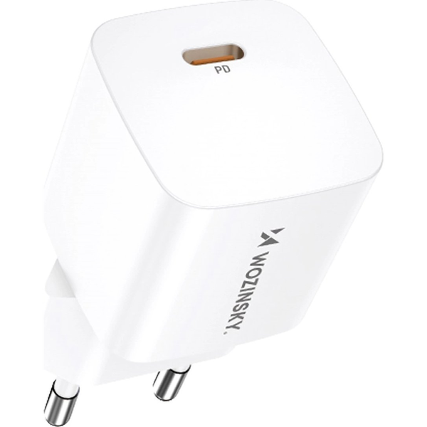 100-240 V PD USB-C 20 W stenski polnilec, bel