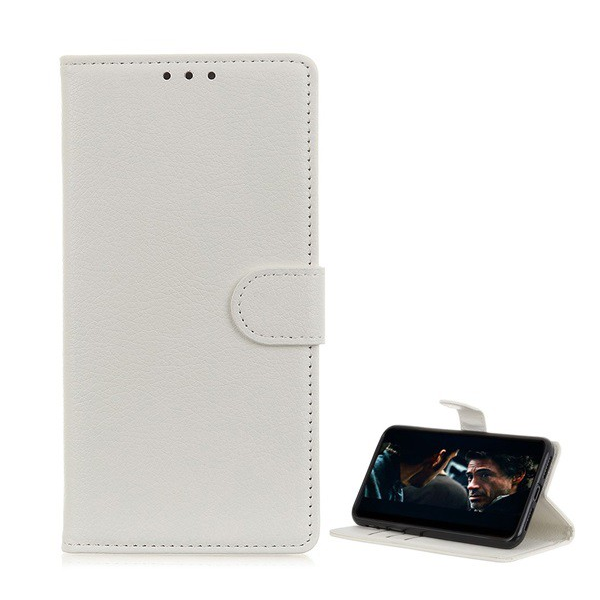 Tok álló, bőr hatású (FLIP, oldalra nyíló, asztali tartó funkció, prémium) FEHÉR [Huawei P40 Pro 5G] (5996457938018)