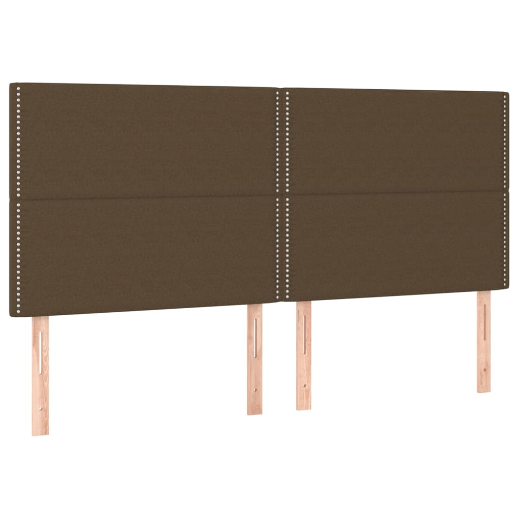 4 db sötétbarna szövet fejtámla 100x5x78/88 cm (3116217)
