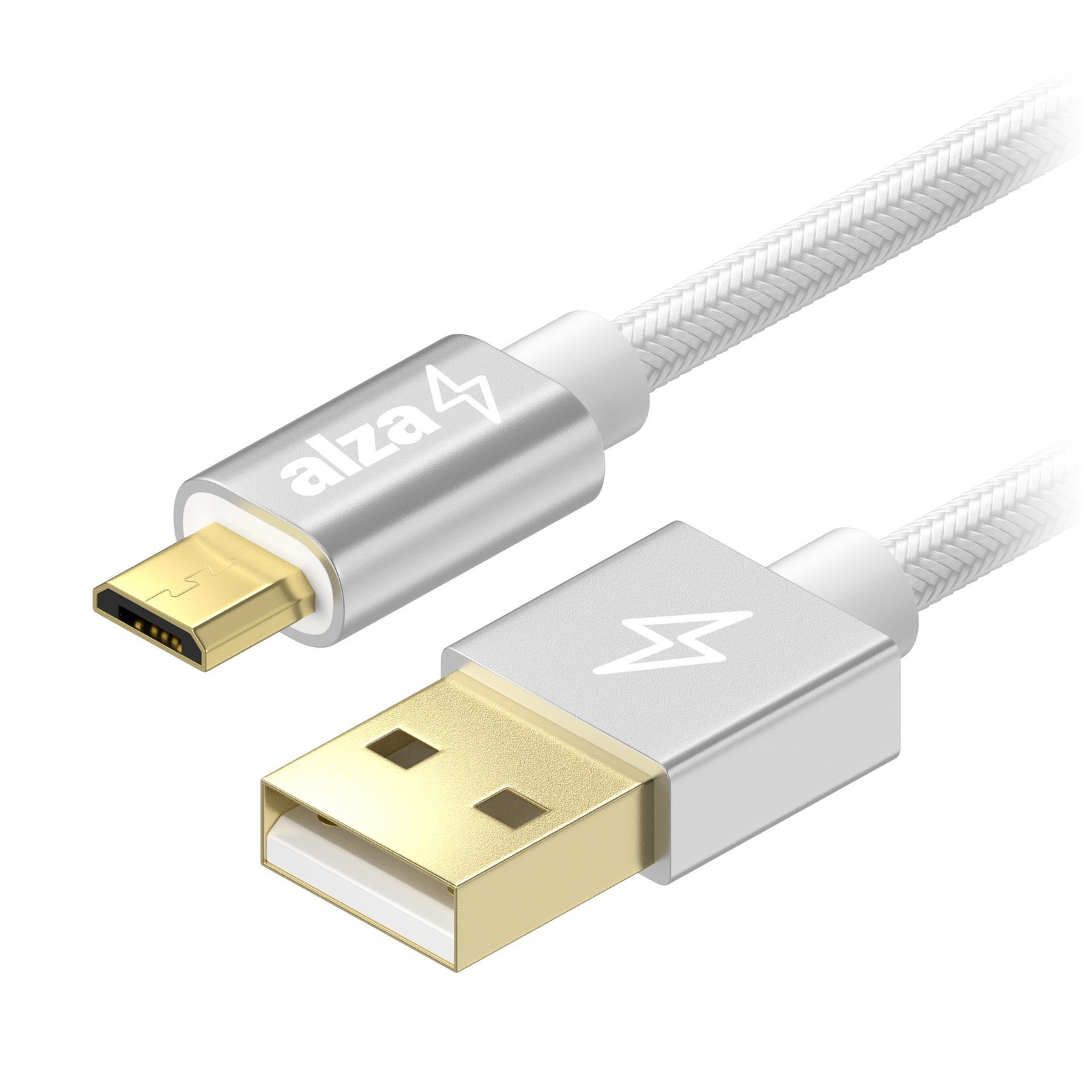 AlzaPower AluCore USB-A to Micro USB 0.5m, ezüst (APW-CBMU0070S)