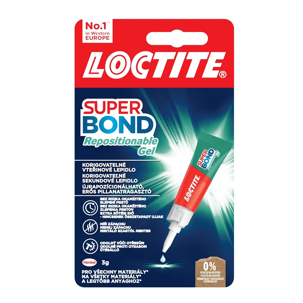 LOCTITE® Pillanatragasztó 3g Super Bond Repositionable gél (2943110) (2943110)