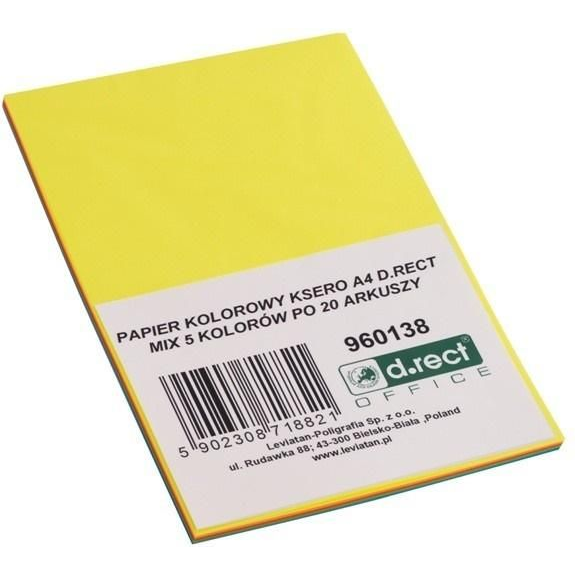 Papir barvni mix a4 80g intenziv levia 5 barv 1/100 960138