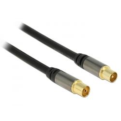 Delock IEC koax dugó - IEC koax aljzat, RG6/U antenna kábel 1m fekete (88922) (DE88922)