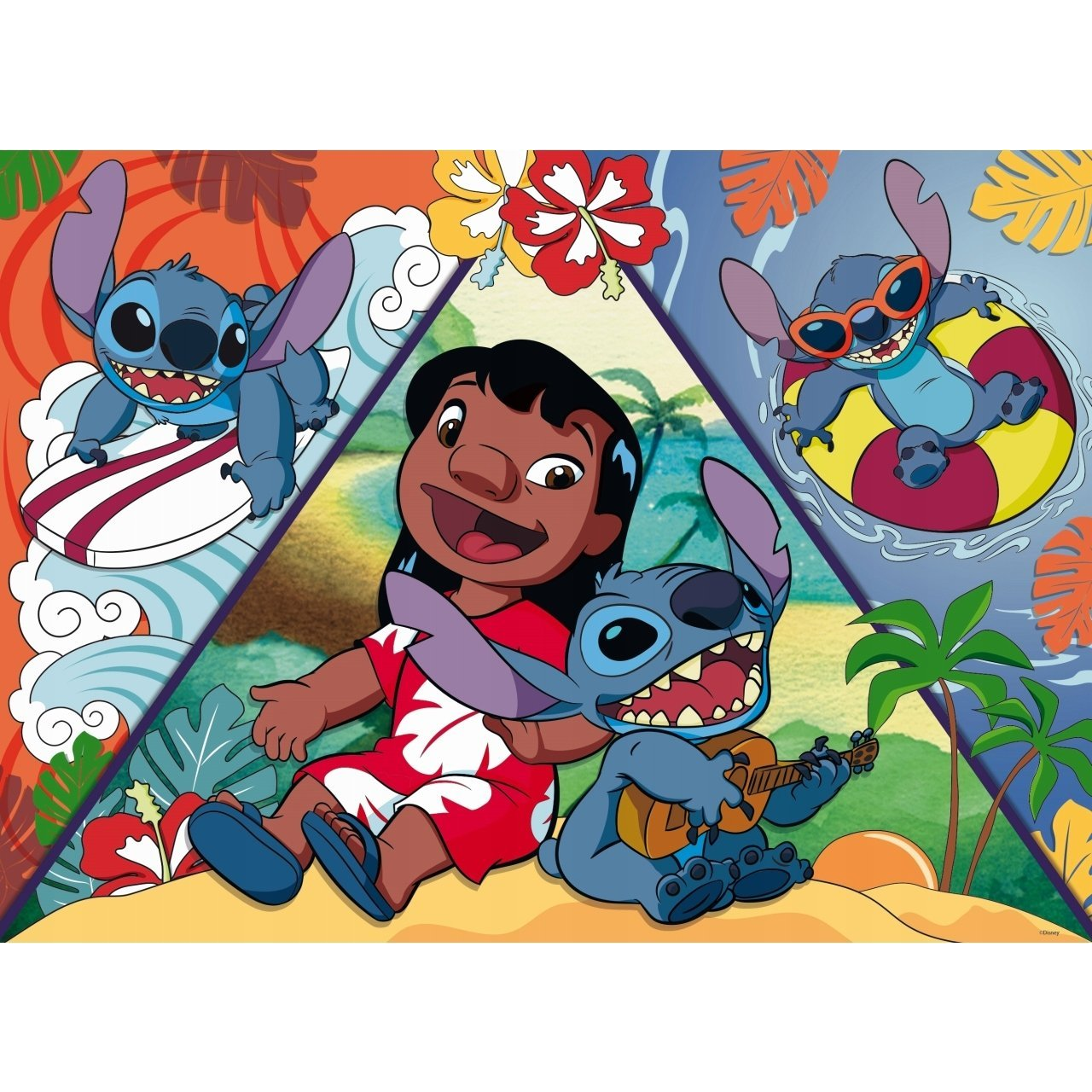 Stitch 2 az 1-ben 150db-os maxi puzzle és színező 70x50cm - Lisciani (304-105830)