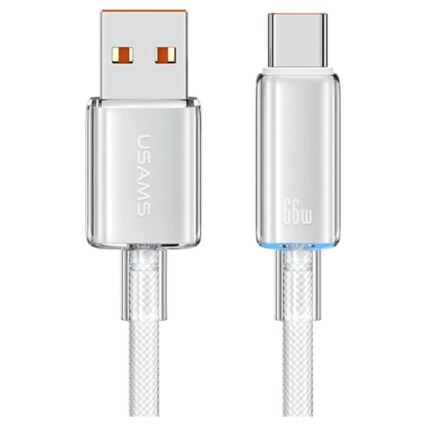 USAMS Cloud Series US-SJ658 6A USB-A–USB-C kábel 1,2 m fehér
