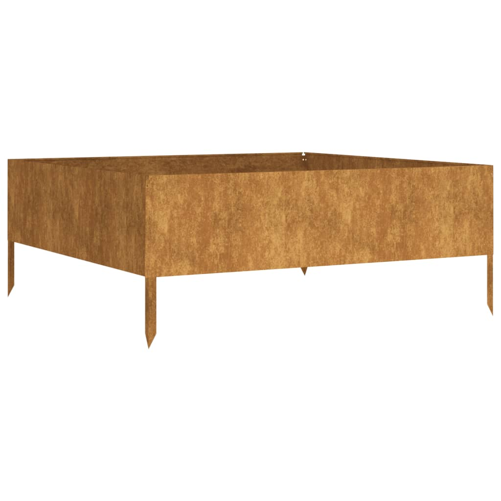 corten acél kerti magaságyás 100 x 100 x 41 cm (824516)