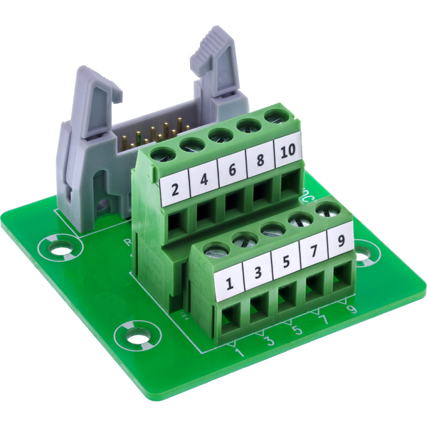 InLine 92504O kabel-connector IDC 10 / Aansluitblok 5 klemmen Groen, Licht Grijs