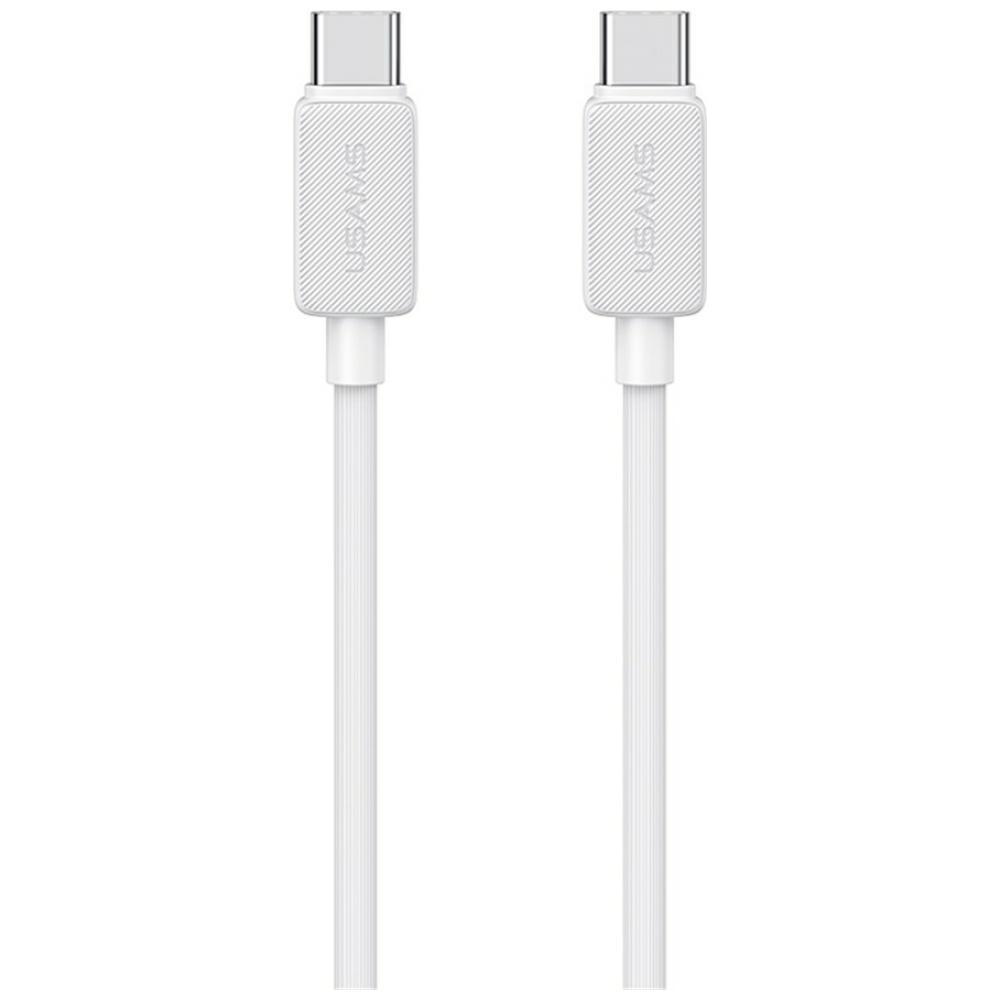 Usams KY adatkábel (Type-C - Type-C, 60W, PD gyorstöltő, 200cm) FEHÉR (SJ696USB02) (SJ696USB02)