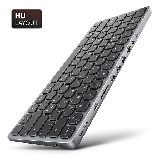 Axagon HMC-KB-HU Billentyűzet USB HUB - Magyar (HMC-KB-HU)