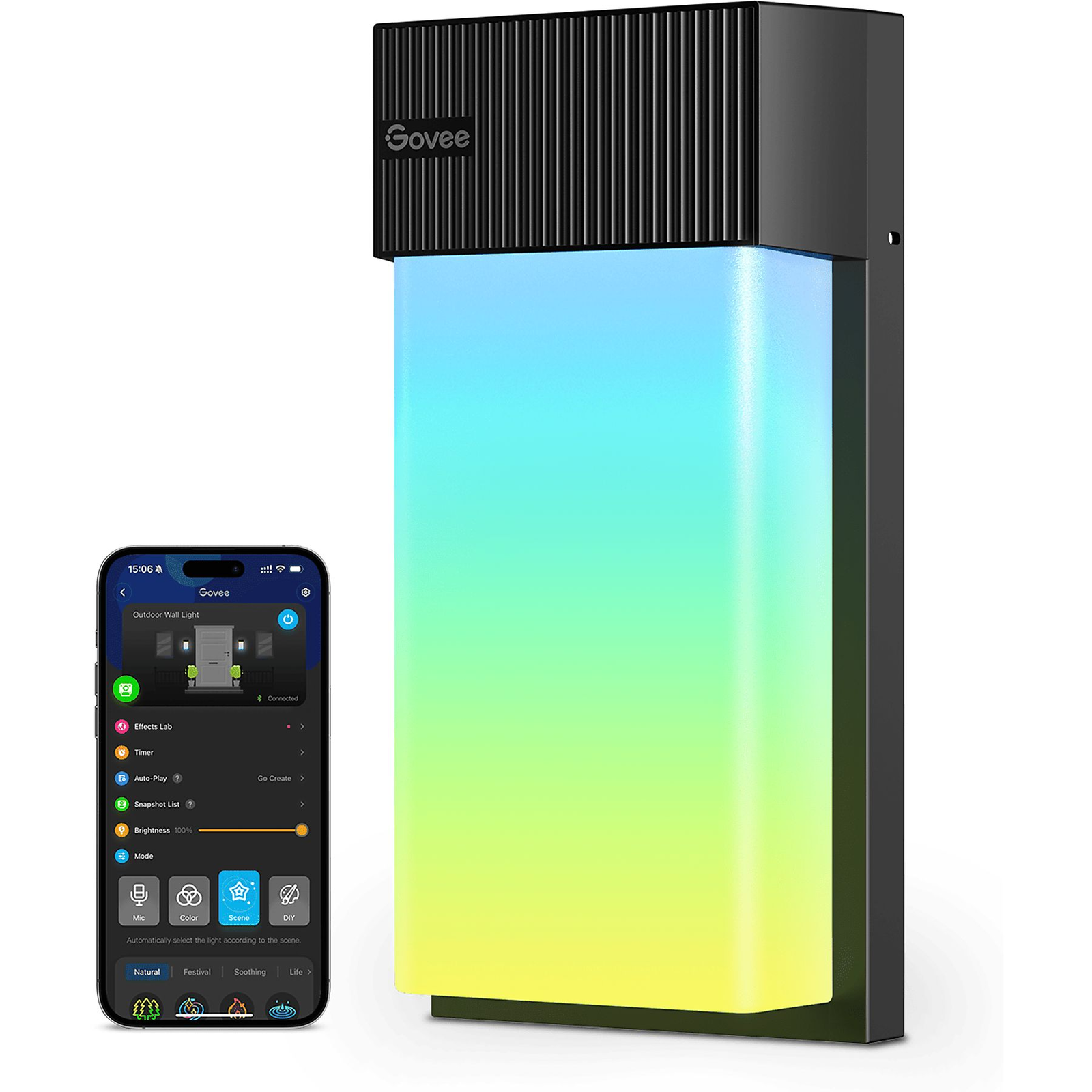 Govee H70753D1 RGBICWW LED Okos kültéri Fali lámpa - Fekete (H70753D1)