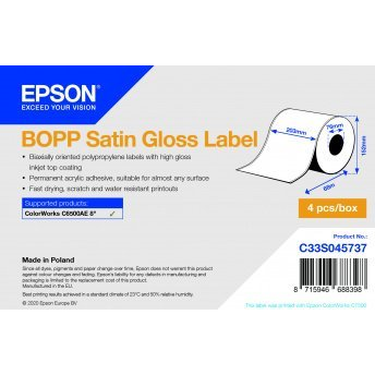 BOPP SATIN GLOSS LABEL CONTINUOUS ROLL 203MMX68M