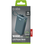 SBS Power Bank 10,000 mAh with Built-in USB-C Cable Cyan