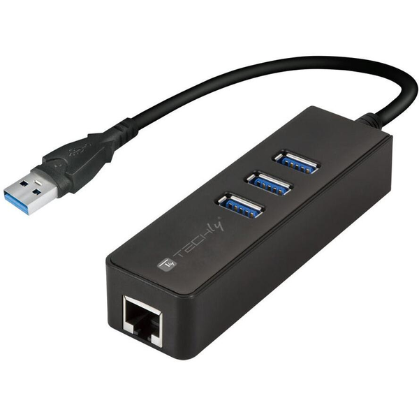 Techly IDATA USB-ETGIGA-3U2 dockingstation USB 3.2 Gen 1 (3.1 Gen 1) Type-A Sort