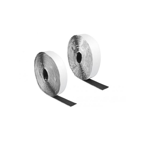 Delock Velcro öntapadó tépőzáras szalag-szett, H 10 m és Sz 25 mm fekete