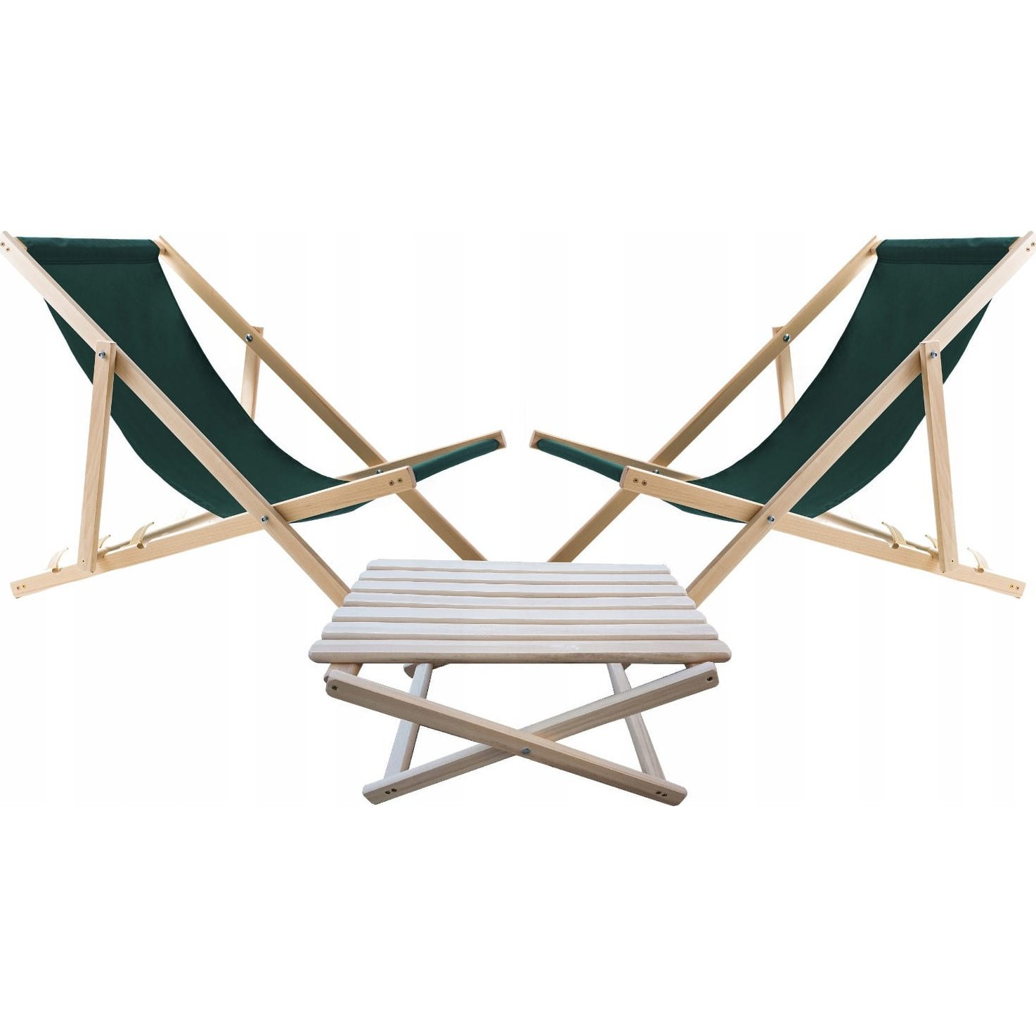 Woodok Napozóágy Asztalkészlet+2 Napozóágy Zöld ( )