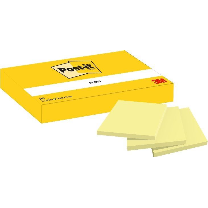 3M Post-it 653 öntapadós jegyzettömb 38x51mm kanárisárga 3db/cs (7100296172) (postit7100296172)
