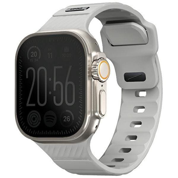 UNIQ pasek Stride Apple Watch Series1/2/3/4/5/6/7/8/9/SE/SE2/Ultra/Ultra 2 42/44/45/49mm FKM Rubber Strap szary/chalk grey