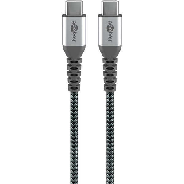 goobay 49301 USB-C apa - USB-C apa Adat és töltő kábel 0.5m - Ezüst/Szürke