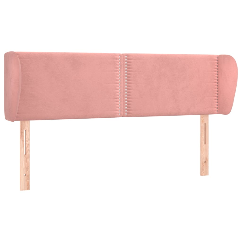 rózsaszín bársony fejtámla 147x23x78/88 cm (3117057)