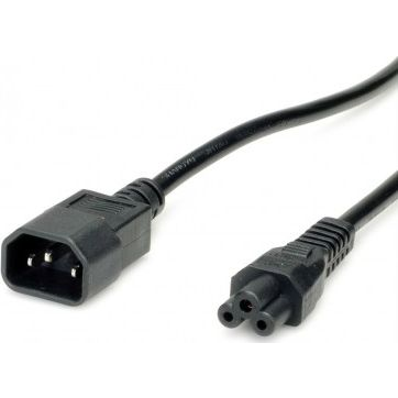 VALUE Netzkabel IEC320/C14 Stecker - C5 Buchse, schwarz, 1,8 m
