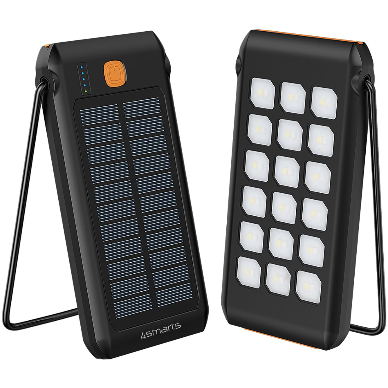 4smarts Solar TitanPack Flex 10000mAh with Stand and Flashlight black / orange (4S456301)