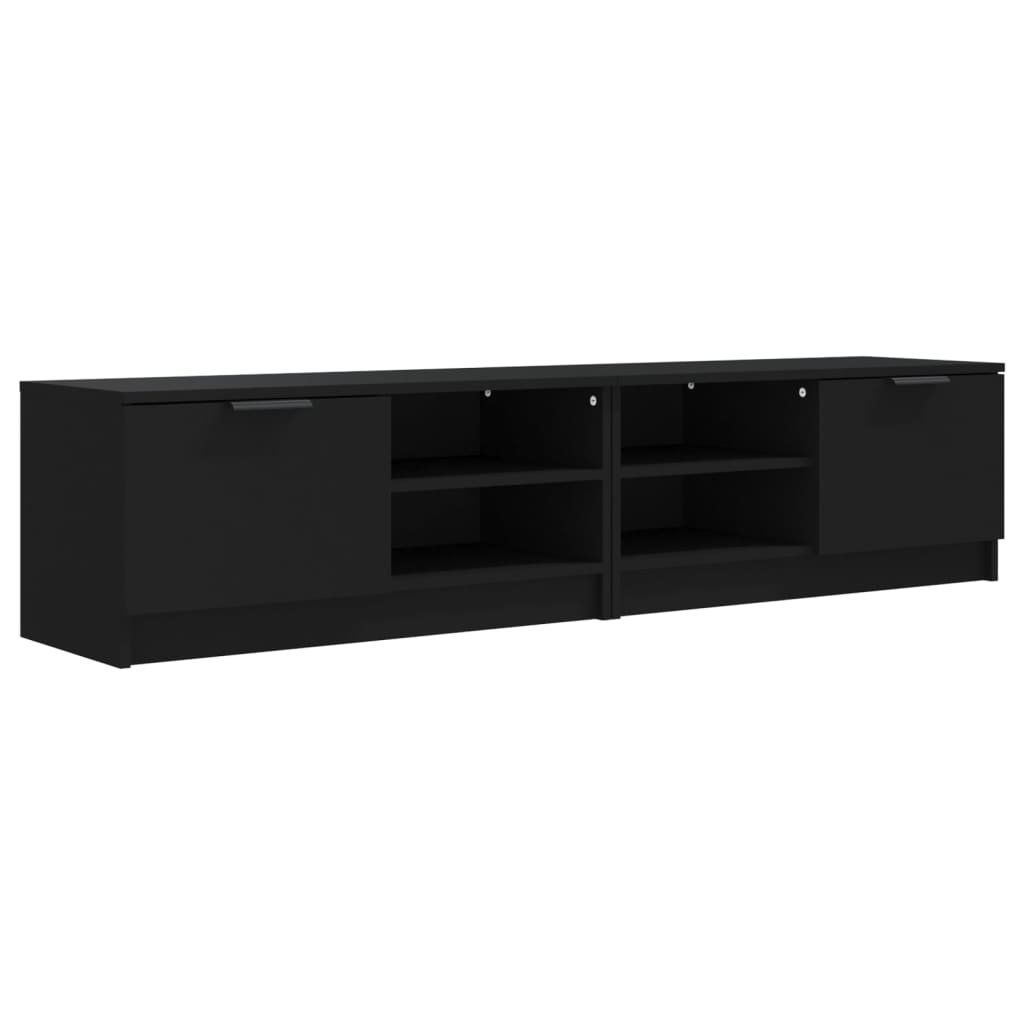2 db fekete szerelt fa TV-szekrény 80 x 35 x 36,5 cm (811469)