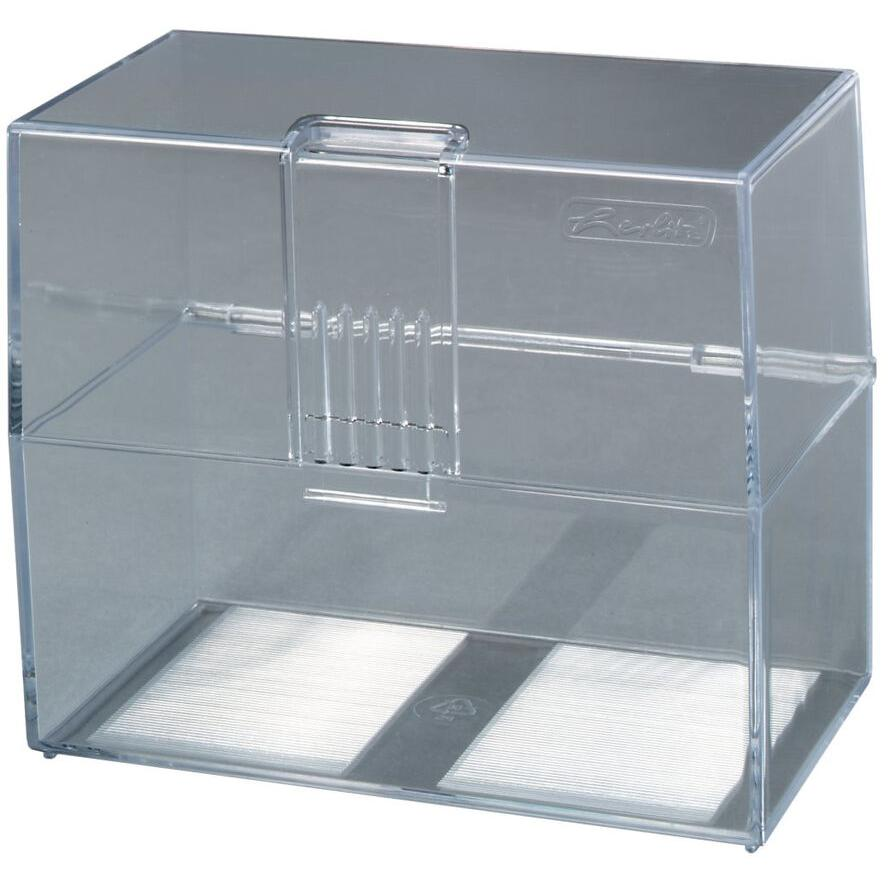 Herlitz Karteikasten A7 leer transparent für 300 Karten (1907021) (1907021)