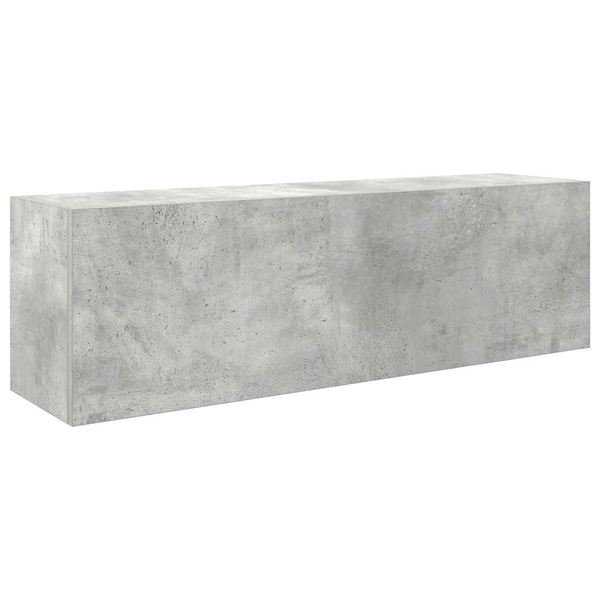 betonszürke szerelt fa fali fürdőszobaszekrény 100x25x30 cm