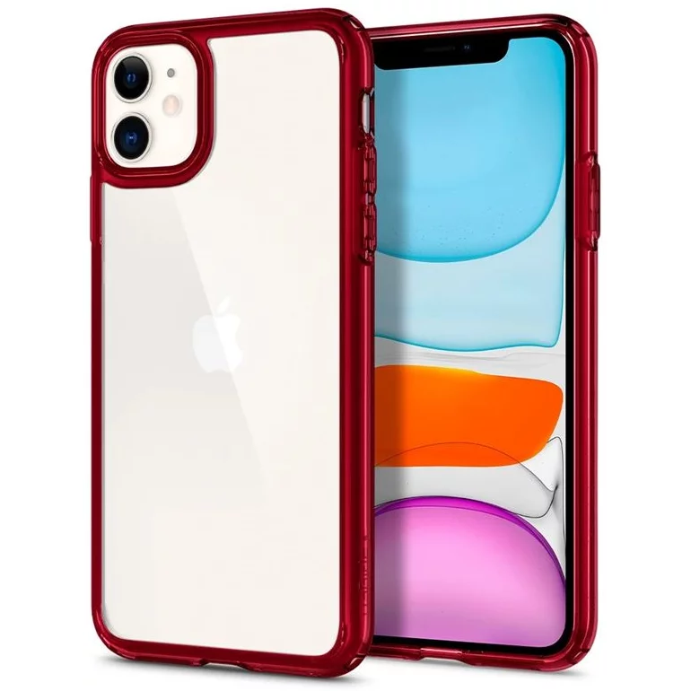 Spigen Ultra Hybrid Apple iPhone 11 tok átlátszó-piros (ACS00405) (ACS00405)