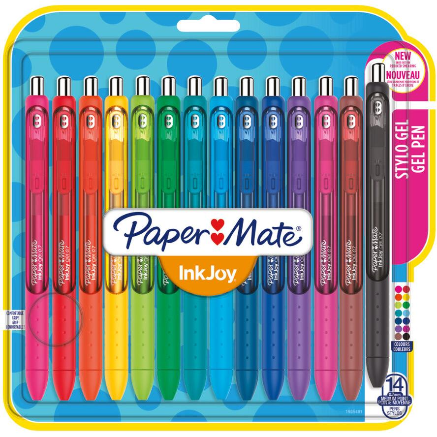 PAPER MATE Gelschreiber InkJoy Gel M 14er sw/bl/rt/grü/limet Blister (1985481) (1985481)
